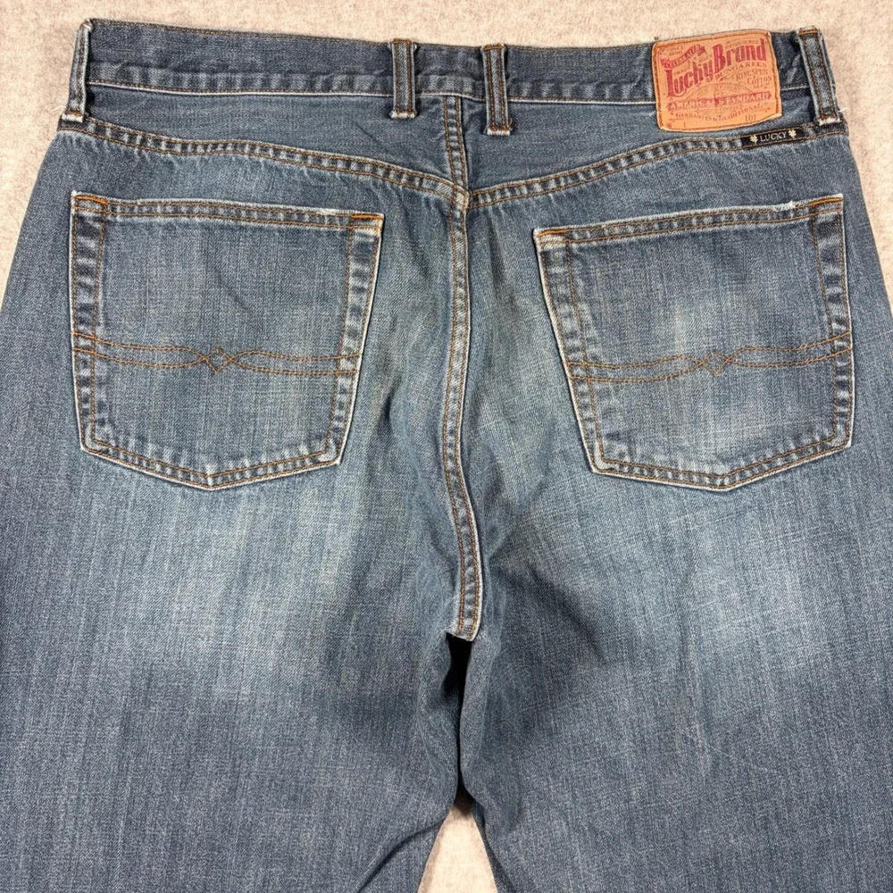 Lucky Brand 181 Relaxed Straight Jeans Men's 36x32 Blue Denim 100% Cotton